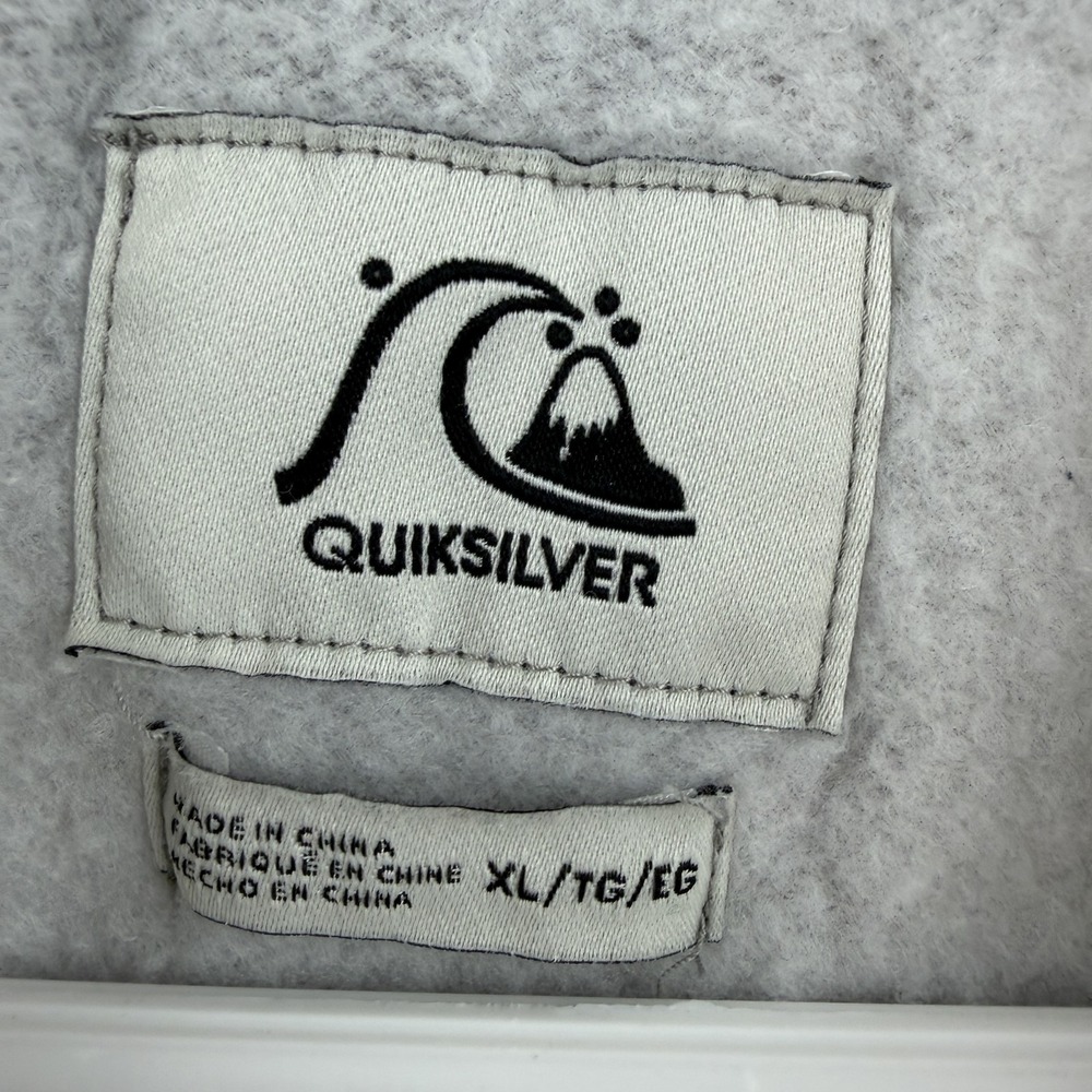 Quiksilver Hoodie Mens XL Gray Tie Dye Pullover Fleece Surf Graphic Sweatshirt - Picture 4 of 8